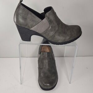 Croft & Barrow Ortholite Womens 8.5 Grey Slip On Shootie Block Heel Ankle Boots
